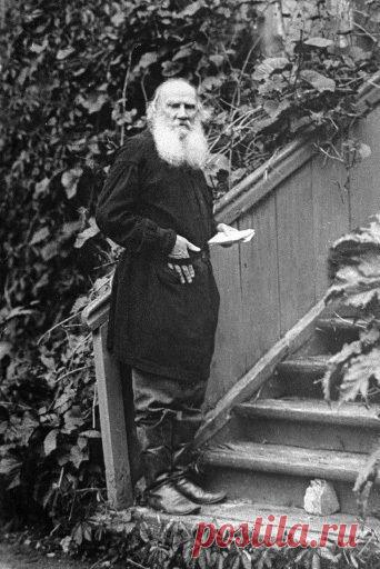Пользователь R. L. McCallum сохранил этот пин на доску «Authors, Poets & Inspirations» 
Leo Tolstoy (1828 – 1910) on the staircase of the terrace in his Yasnaya Polyana Estate  |  Pinterest
