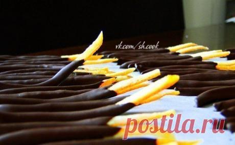 Апельсиновые палочки в шоколаде