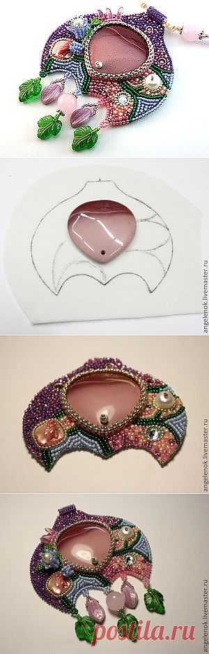 Мастер-класс по вышивке кулона -лунницы "Сказочное Лето" - Ярмарка Мастеров - ручная работа, handmade