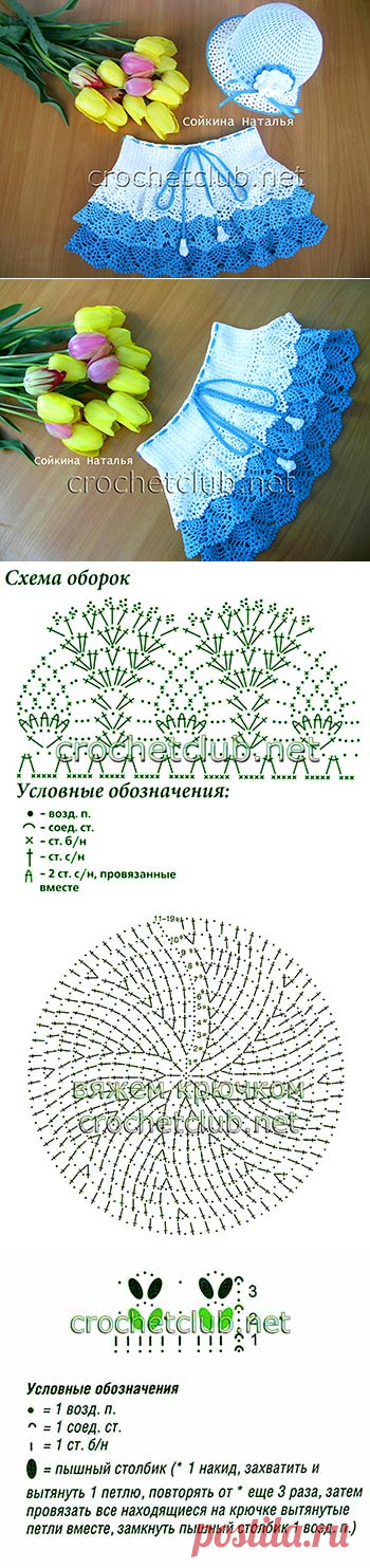 Юбка и панамка для девочки - Вязание Крючком. Блог Настика