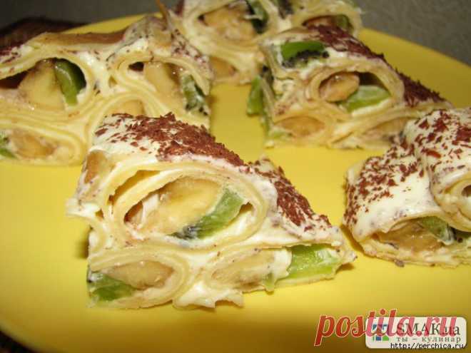 Блинный торт с бананами и киви - просто чудо