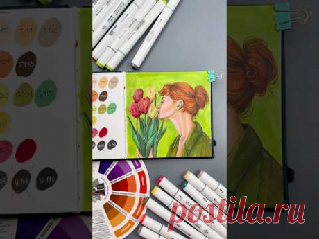 Новый урок в моем творческом клубе Boosty.to/dariart #урокрисования #маркеры #скетч