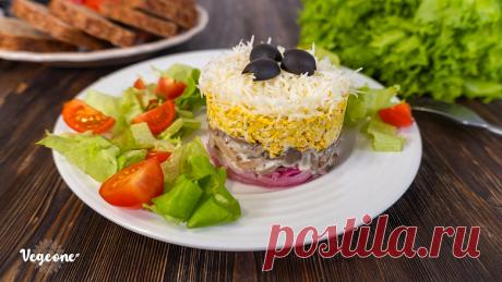 Салат «Мужские грёзы» с грибами - рецепт веганский от Vege.One