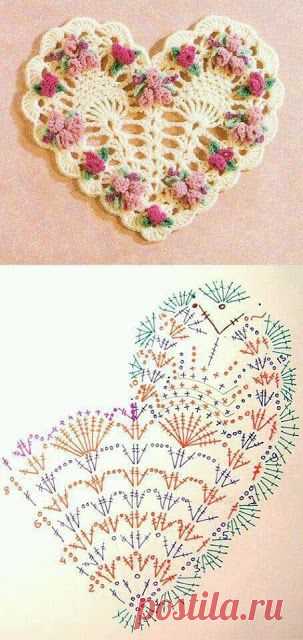 Meu Mundo Craft: Coração vintage em croche