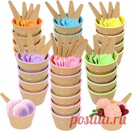 Amazon.com: Hbaushun Paquete de 26 cuencos de plástico para helado con cucharas, tazas de helado de plástico reutilizables, juego de cuencos de helado de colores de dibujos animados para helados, yogur congelado, fiestas de vacaciones de verano : Hogar y Cocina