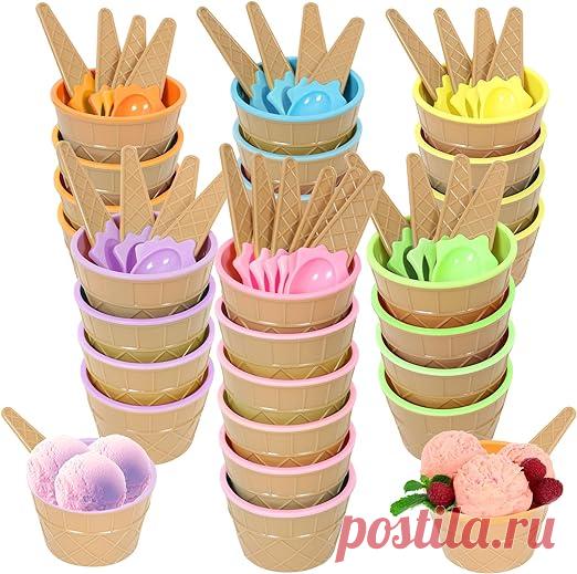 Amazon.com: Hbaushun Paquete de 26 cuencos de plástico para helado con cucharas, tazas de helado de plástico reutilizables, juego de cuencos de helado de colores de dibujos animados para helados, yogur congelado, fiestas de vacaciones de verano : Hogar y Cocina