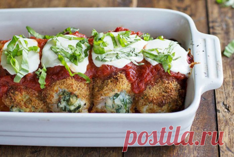 Рулеты с моцареллой и куриным мясом