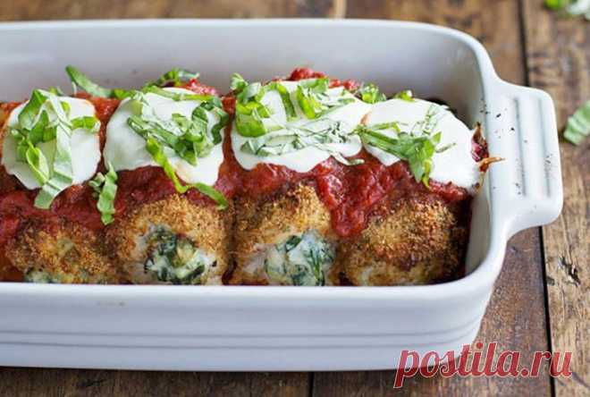 Рулеты с моцареллой и куриным мясом