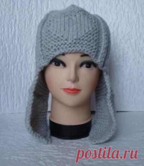 Молодёжная шапочка с &quot;сердечками&quot; на ушках