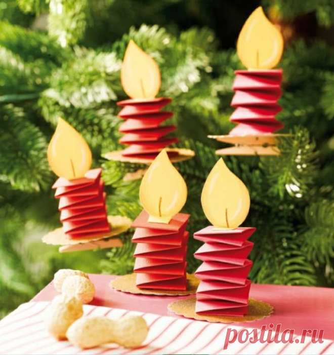 Свеча из бумаги — игрушки своими руками