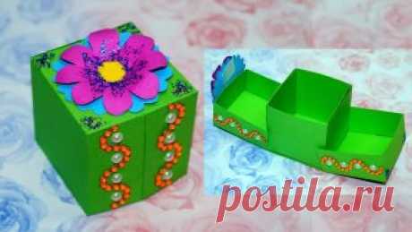 Подарочная коробка-раскладушка из бумаги. Видео мастер-класс Получать подарки всегда приятно, а дарить их еще приятнее. В такой милой...