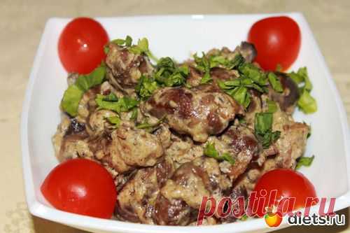 Куриные сердечки в нежном пикантном соусе - Простые рецепты Овкусе.ру