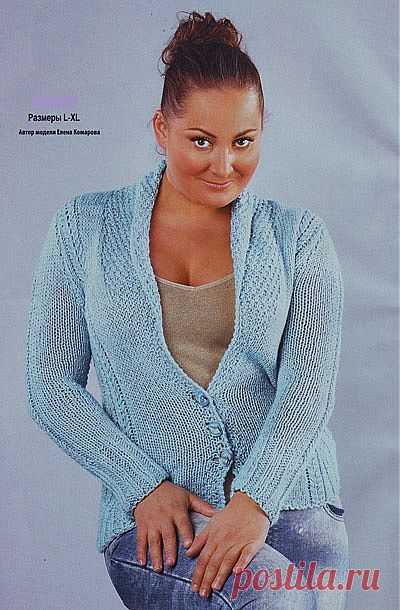 Жакет с воротником шалька для полных