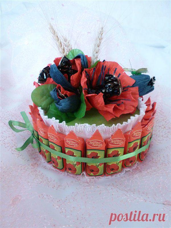 Торт из конфет. Свит дизайн мастер-класс с пошаговыми фото