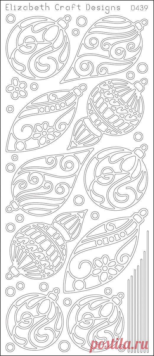 buy Christmas Ornaments Peel-Off Stickers-Gold at Harvey & Haley for only 7.58