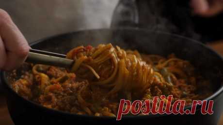 ОДНА СКОВОРОДКА! Никаких нарезок! Макароны с мясом. Делай Проще!