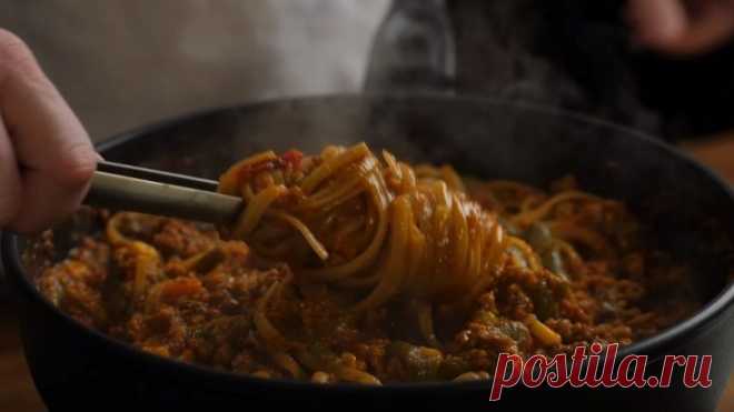 ОДНА СКОВОРОДКА! Никаких нарезок! Макароны с мясом. Делай Проще!