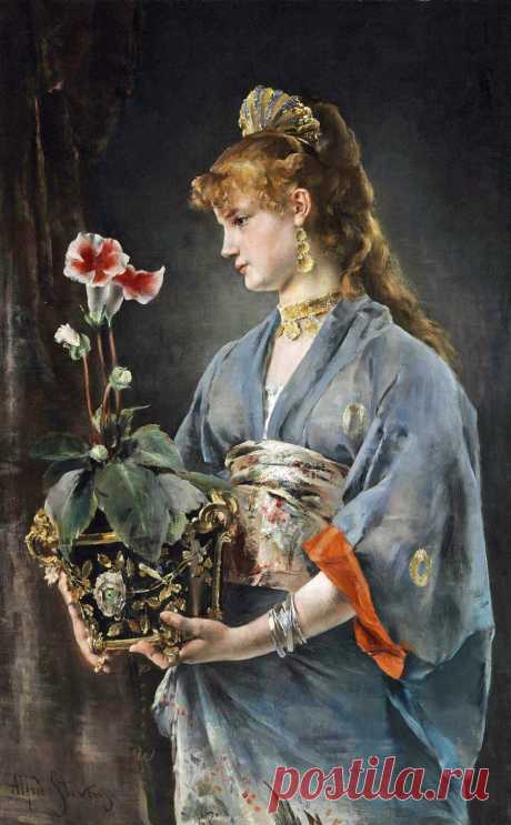 Живая живопись. Портрет. И глубина, и шарм, и тайна... | Alfred Stevens