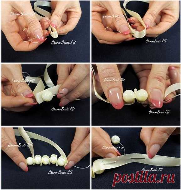 Колье из бусин и лент: как сделать — DIYIdeas