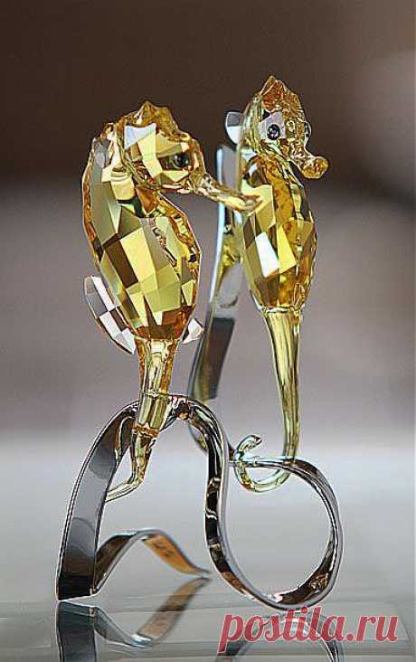 Swarovski Sea Horses, Light Topaz | Crystal Figurines &amp; Crystal Ornam…