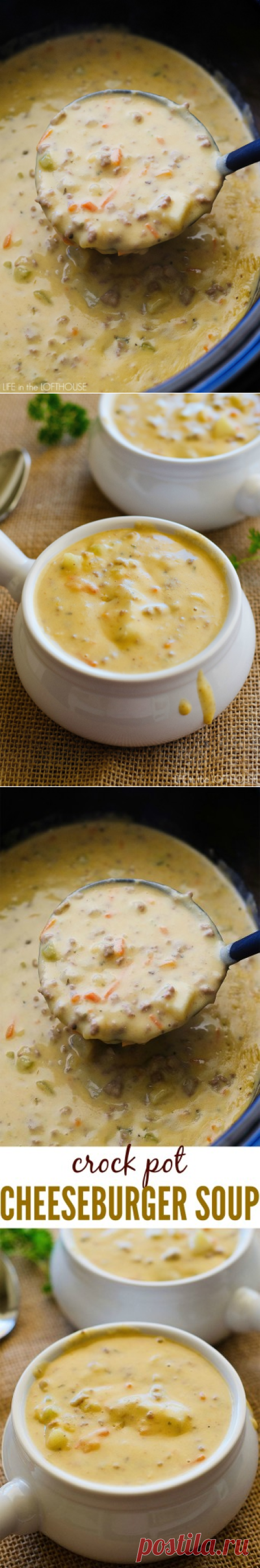 Crock Pot Cheeseburger Soup