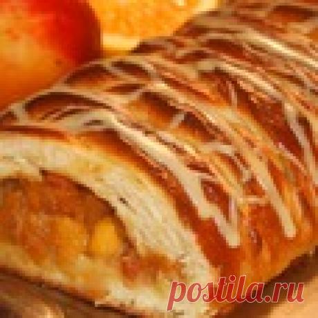 Ароматная плетенка с яблоками - кулинарный рецепт