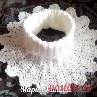 Как связать ажурную манишку крючком