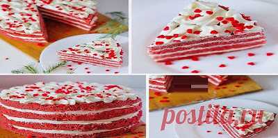 Торт “Red Velvet” Коржи в Красном Бархате потрясающе вкусные, а крем легкий. И сочетание этого просто волшебное!