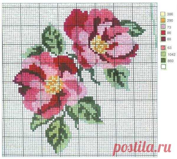 Вышивка по трикотажу со схемами и узорами