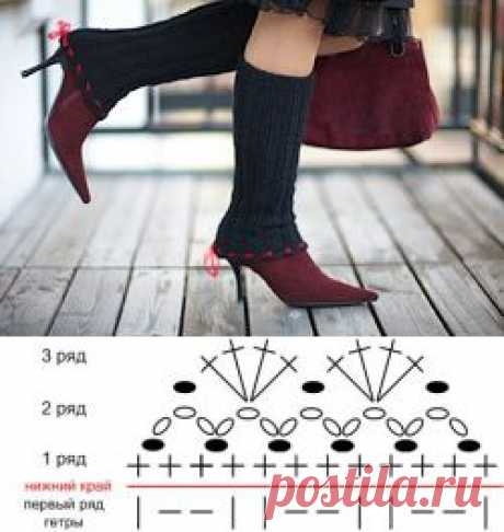 Модные вязаные гетры - Аксессуары - Схемы вязания - Авторский проект Натальи Грухиной