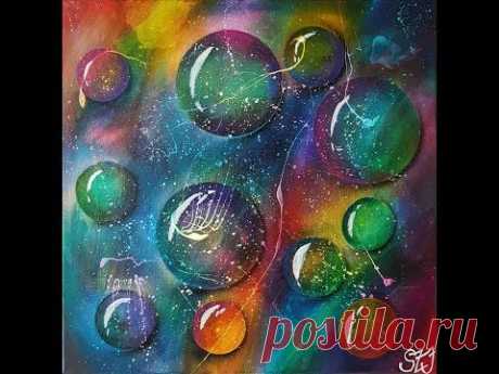 How to paint bubbles with acrylics. DETAILED version.