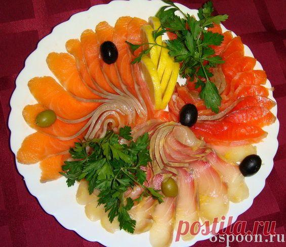 Красивая рыбная нарезка: примеры оформления и подачи | 8 Ложек