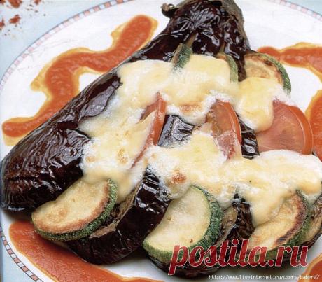 БАКЛАЖАН С СЫРОМ МОЦАРЕЛЛА.