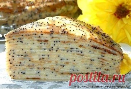 Блинный торт " Маковка " с заварным кремом