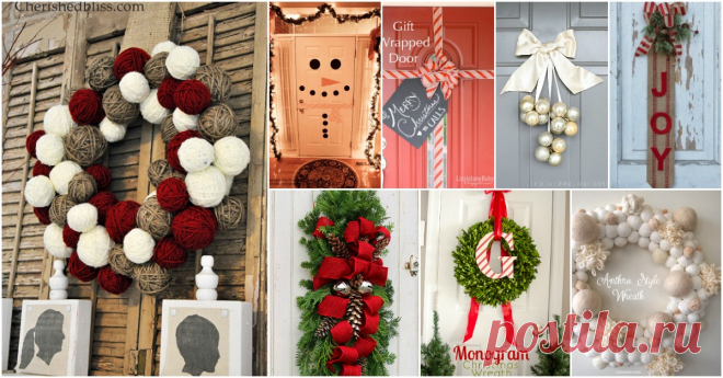 20 DIY Christmas Door Decorations To Make Your Home Blissfully...