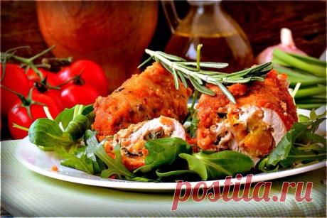 Куриные рулетики с сырно-овощной начинкой - Пошаговый рецепт с фото своими руками Куриные рулетики с сырно-овощной начинкой - Простой пошаговый рецепт приготовления в домашних условиях с фото. Куриные рулетики с сырно-овощной начинкой - Состав, калорийность и ингредиенти вкусного рецепта.