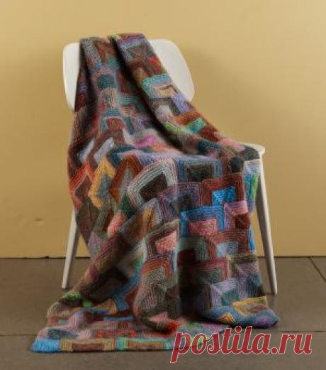 Free Knitting Pattern L20376 Modern Miters Afghan : Lion Brand Yarn Company