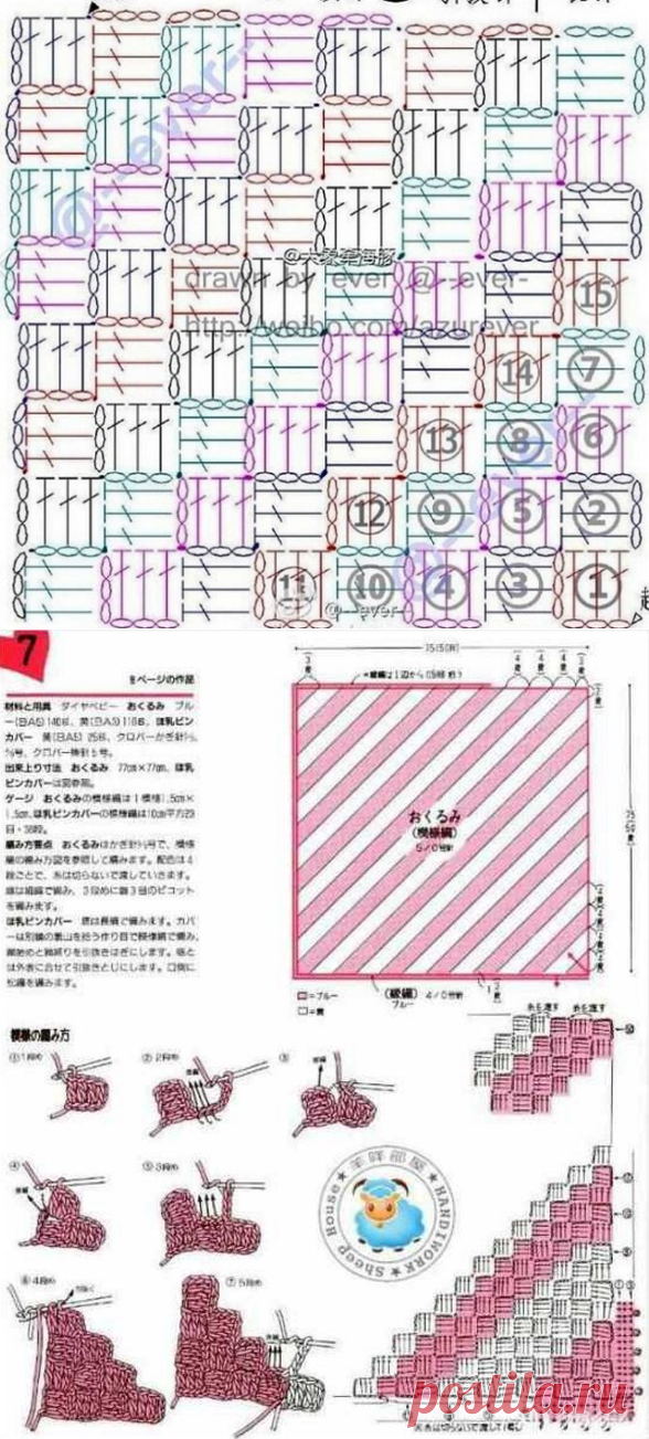 Новогодний плед крючком
