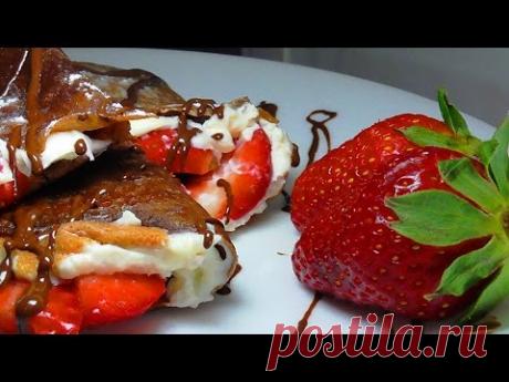 ШОКОЛАДНЫЕ БЛИНЧИКИ. Chocolate crepes,pancakes