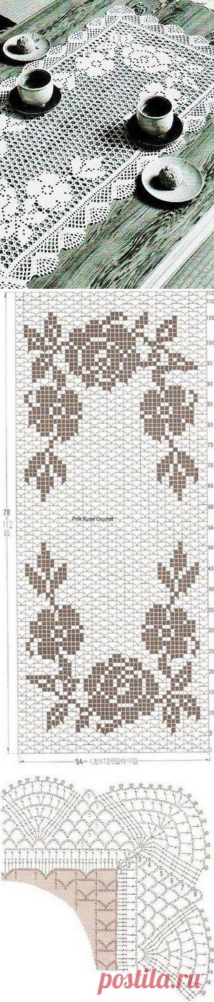Прямоугольная салфетка крючком