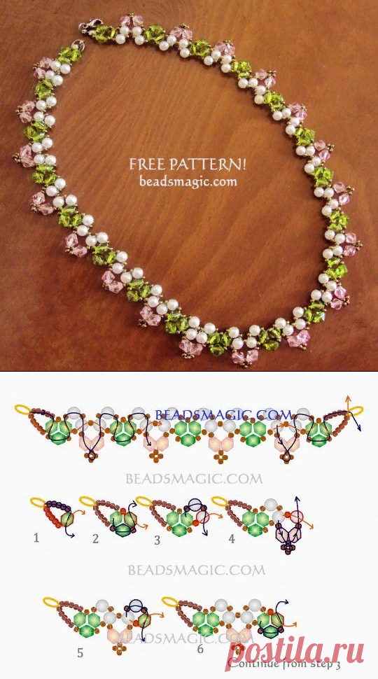 Free pattern for necklace Spring Way | Beads Magic