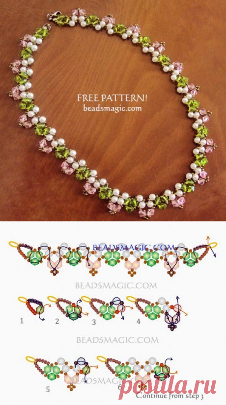 Free pattern for necklace Spring Way | Beads Magic