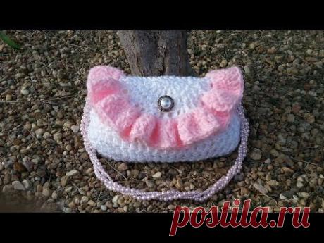 #Crochet Purse Pretty Petite Ruffle Handbag #TUTORIAL - YouTube