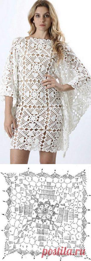 Платье из мотивов крючком