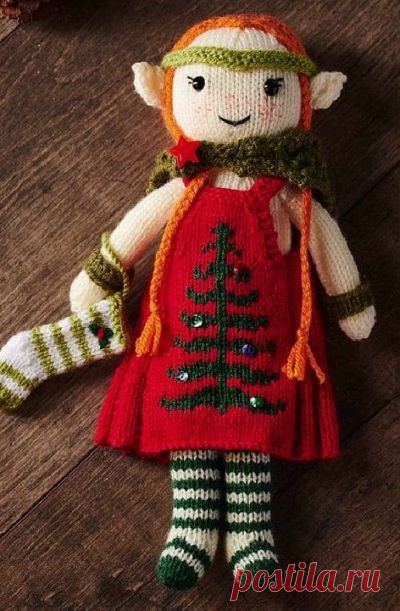Вязаная игрушка «Рождественский эльф» | DAMские PALьчики. ru