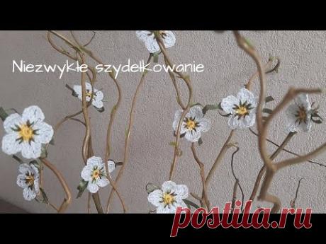 Jabłonkowe kwiatki na szydełku (flowers crochet tutorial)