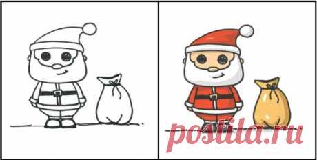 Новый год уже скоро ^__^ Учимся рисовать Санта-Клауса вместе - https://imhomir.com/blog/risyem-poetapno/26618.html