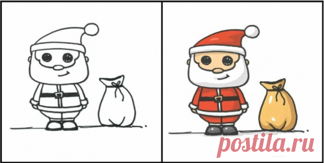 Новый год уже скоро ^__^ Учимся рисовать Санта-Клауса вместе - http://imhomir.com/blog/risyem-poetapno/26618.html