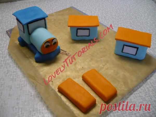 МК лепка"паровозик" -How to make a train cake topper - Мастер-классы по украшению тортов Cake Decorating Tutorials (How To's) Tortas Paso a Paso