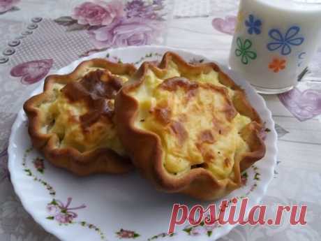 Шаньги с картошкой из пресного теста в духовке, как у бабушки